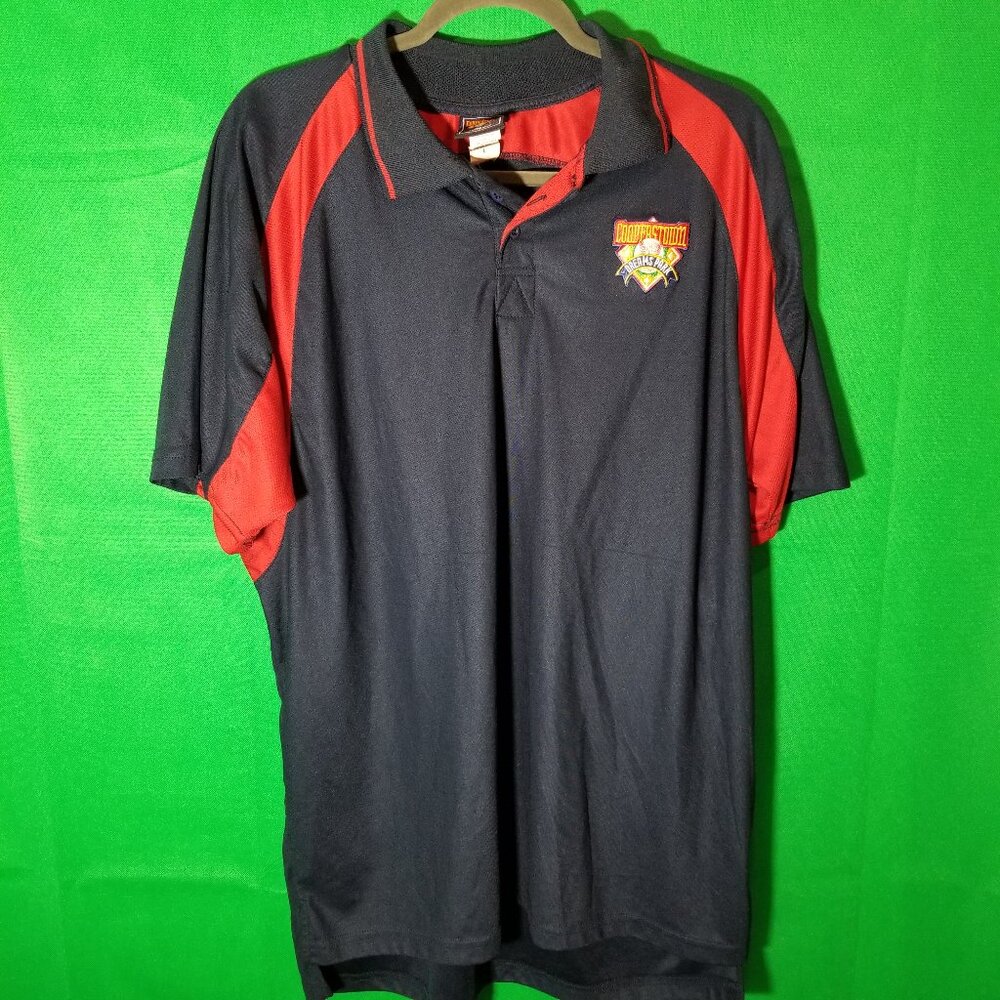 Cooperstown Dream Park Polo Men Large Navy Red HOF MLB Canton Embroidered